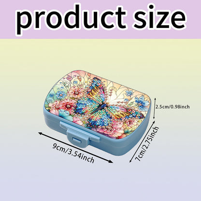 Flowers Diamond Painting Medicine Box Diamond Art Pill Storage Box for Art Craft