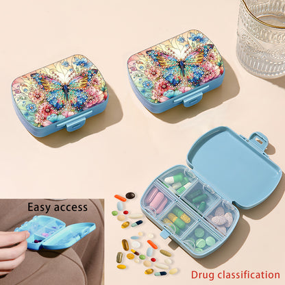 Flowers Diamond Painting Medicine Box Diamond Art Pill Storage Box for Art Craft