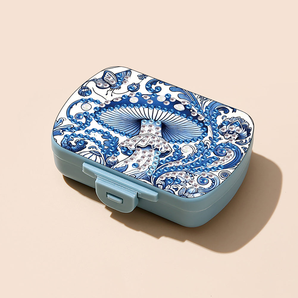Flowers Diamond Painting Medicine Box Diamond Art Pill Storage Box for Art Craft