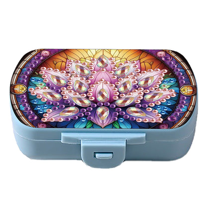 Flowers Diamond Painting Medicine Box Diamond Art Pill Storage Box for Art Craft