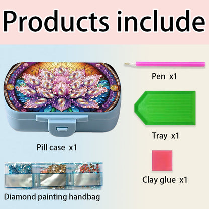 Flowers Diamond Painting Medicine Box Diamond Art Pill Storage Box for Art Craft