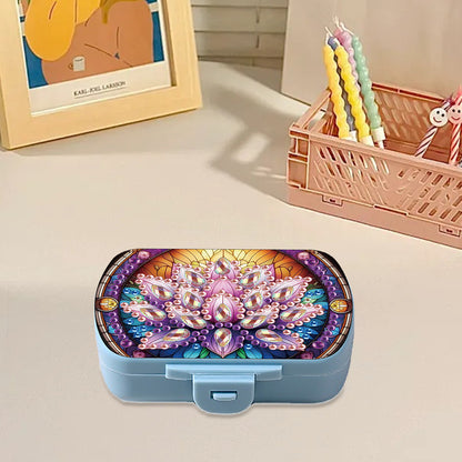 Flowers Diamond Painting Medicine Box Diamond Art Pill Storage Box for Art Craft