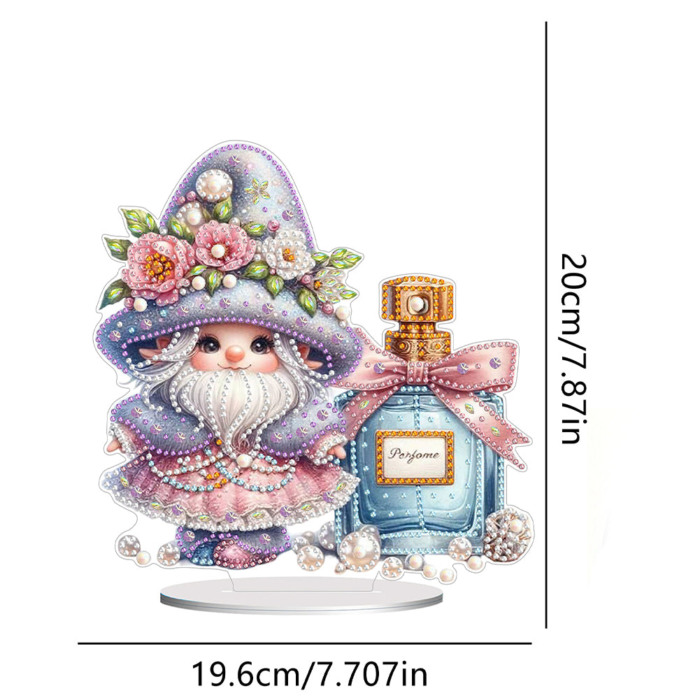 Acrylic Special Shape Teacup Gnome Desktop Diamond Art Kits Bedroom Table Decor