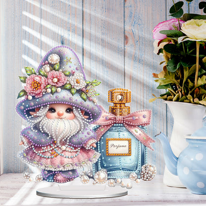 Acrylic Special Shape Teacup Gnome Desktop Diamond Art Kits Bedroom Table Decor