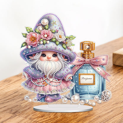 Acrylic Special Shape Teacup Gnome Desktop Diamond Art Kits Bedroom Table Decor