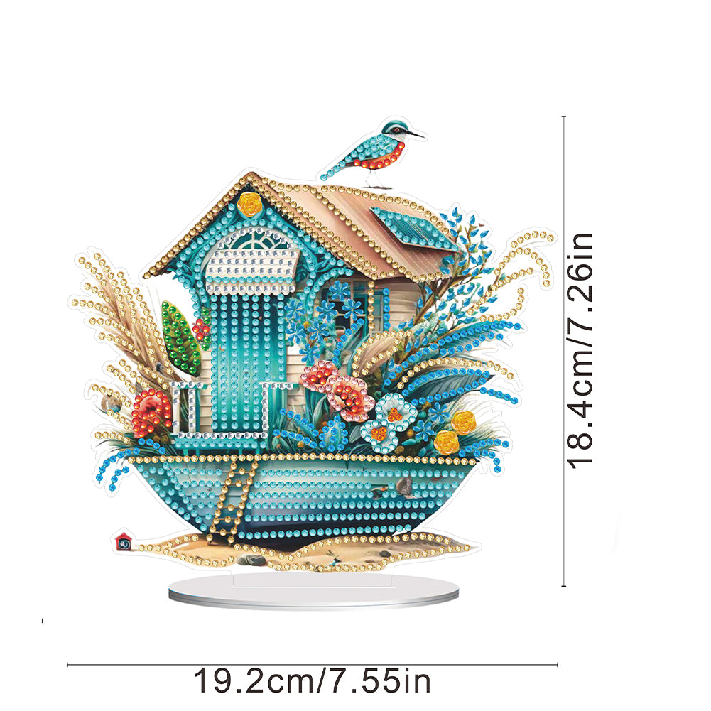 Acrylic Special Shape Teacup Gnome Desktop Diamond Art Kits Bedroom Table Decor