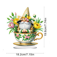 Load image into Gallery viewer, Acrylic Special Shape Teacup Gnome Desktop Diamond Art Kits Bedroom Table Decor

