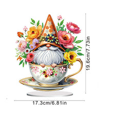 Load image into Gallery viewer, Acrylic Special Shape Teacup Gnome Desktop Diamond Art Kits Bedroom Table Decor
