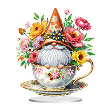 Load image into Gallery viewer, Acrylic Special Shape Teacup Gnome Desktop Diamond Art Kits Bedroom Table Decor
