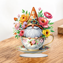 Load image into Gallery viewer, Acrylic Special Shape Teacup Gnome Desktop Diamond Art Kits Bedroom Table Decor
