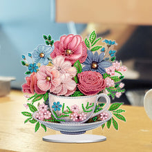 Load image into Gallery viewer, Acrylic Special Shape Teacup Gnome Desktop Diamond Art Kits Bedroom Table Decor
