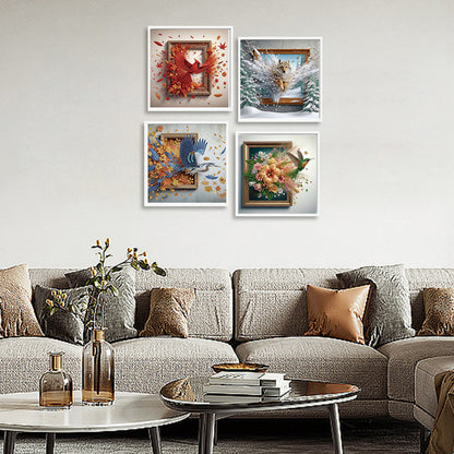 4pcs Partial Special Diamond Painting Set - Escape From The Frame (30*30CM)