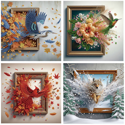 4pcs Partial Special Diamond Painting Set - Escape From The Frame (30*30CM)
