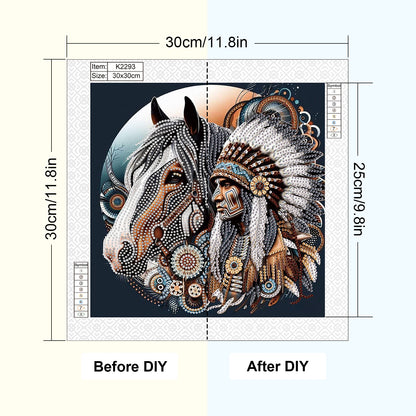 Diamond Painting - Partial Special Shaped - Indian (30*30CM)