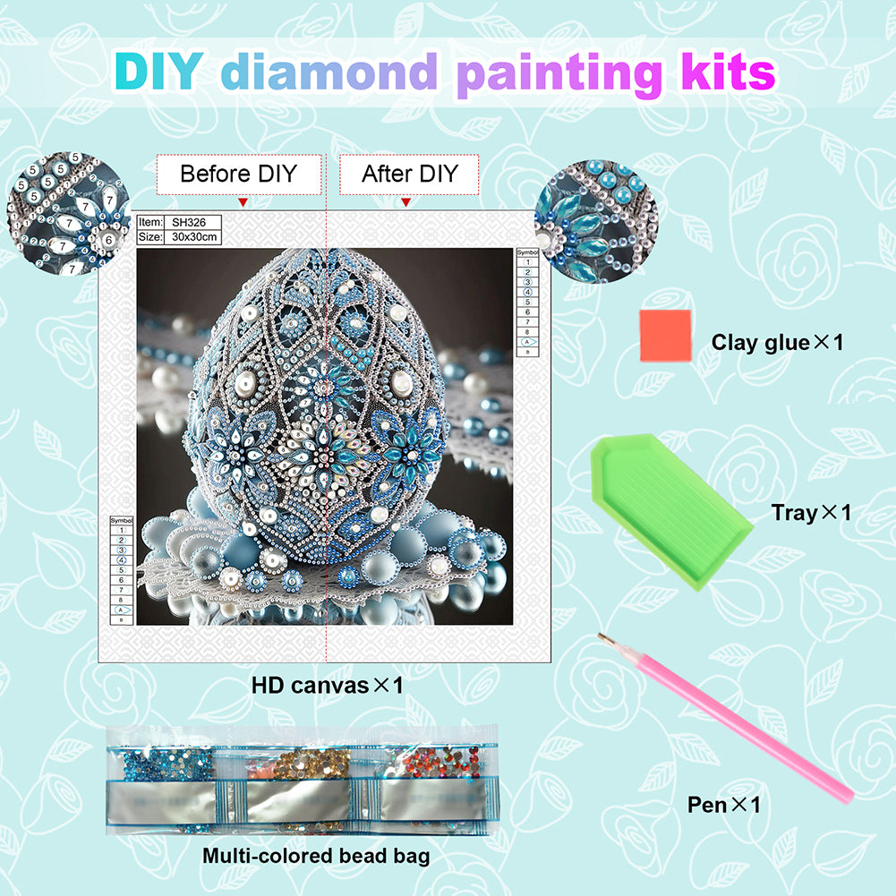 Diamond Painting - Partial Special Shaped - Easter Eggs (30*30CM)