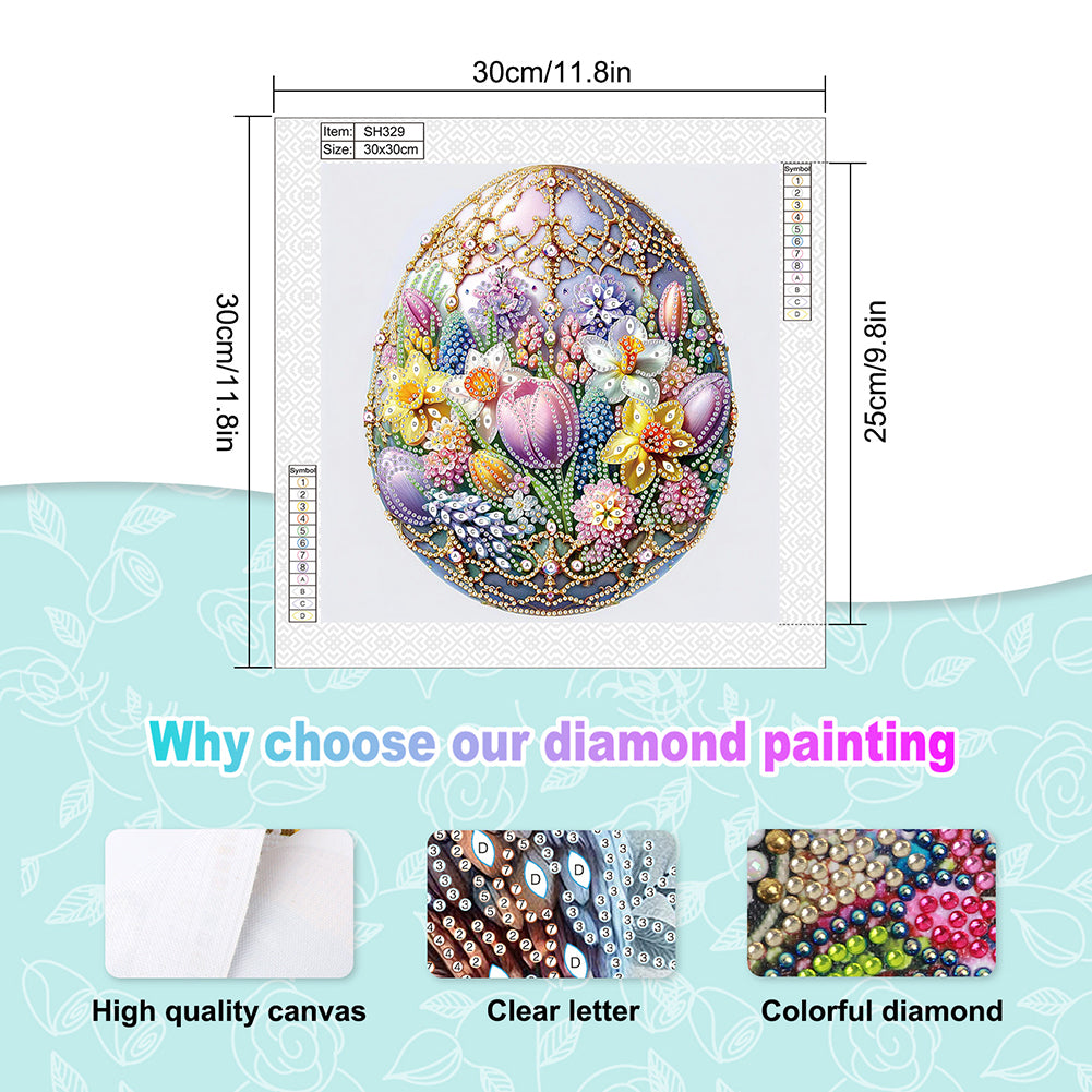 Diamond Painting - Partial Special Shaped - Easter Eggs (30*30CM)