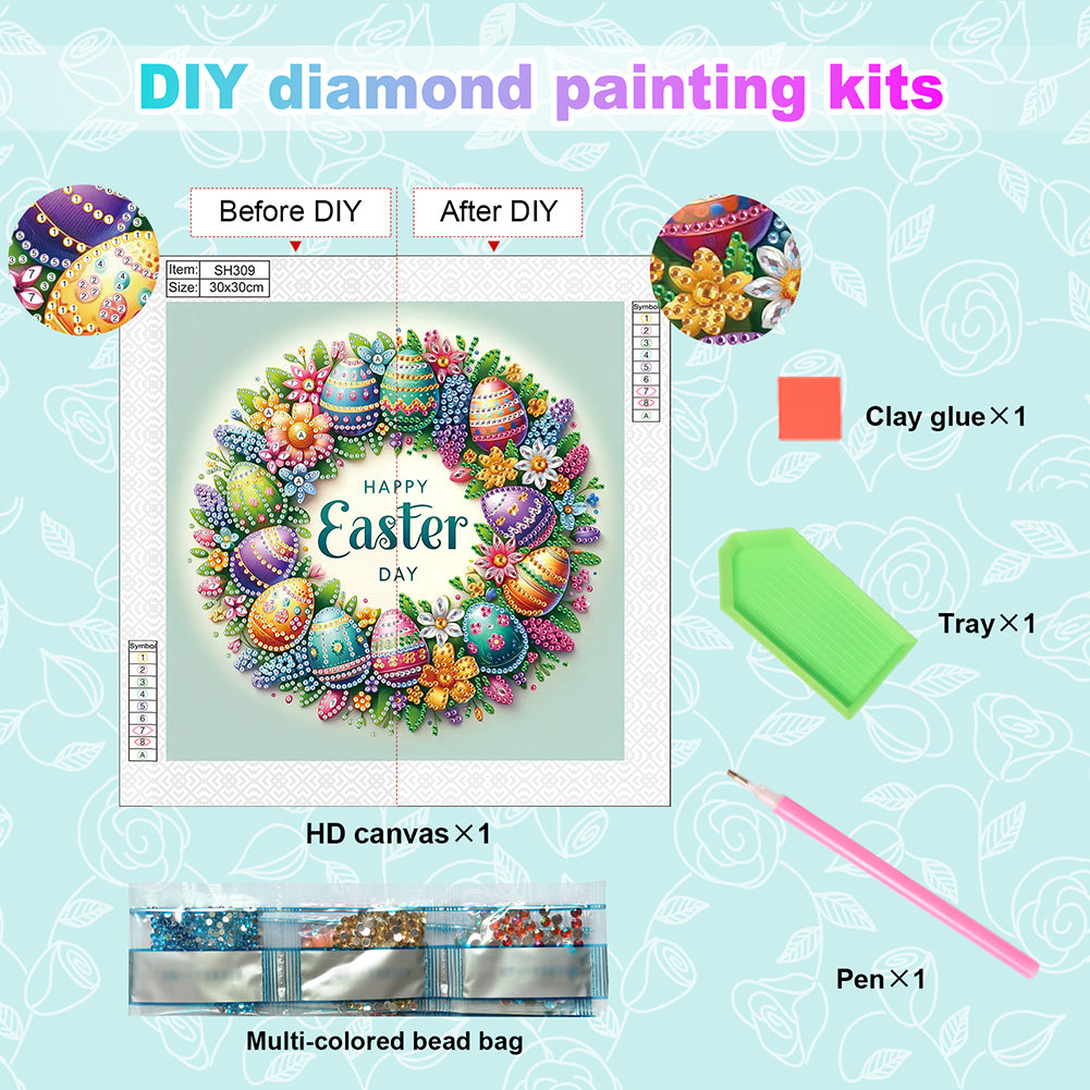 Diamond Painting - Partial Special Shaped - Easter Eggs (30*30CM)