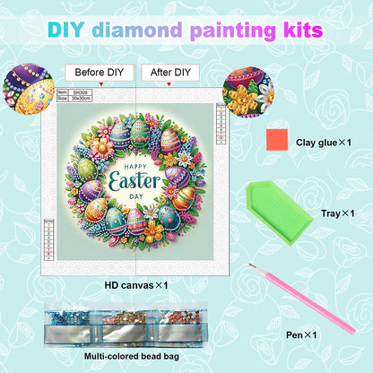 Diamond Painting - Partial Special Shaped - Easter Eggs (30*30CM)