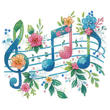 Load image into Gallery viewer, Diamond Painting - Partial Special Shaped - Notes And Flowers (30*30CM)
