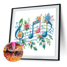 Load image into Gallery viewer, Diamond Painting - Partial Special Shaped - Notes And Flowers (30*30CM)
