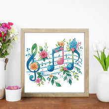 Load image into Gallery viewer, Diamond Painting - Partial Special Shaped - Notes And Flowers (30*30CM)
