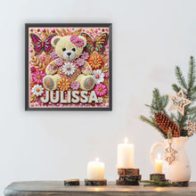 Load image into Gallery viewer, Diamond Painting - Partial Special Shaped - Bear And Flowers (30*30CM)
