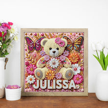Load image into Gallery viewer, Diamond Painting - Partial Special Shaped - Bear And Flowers (30*30CM)
