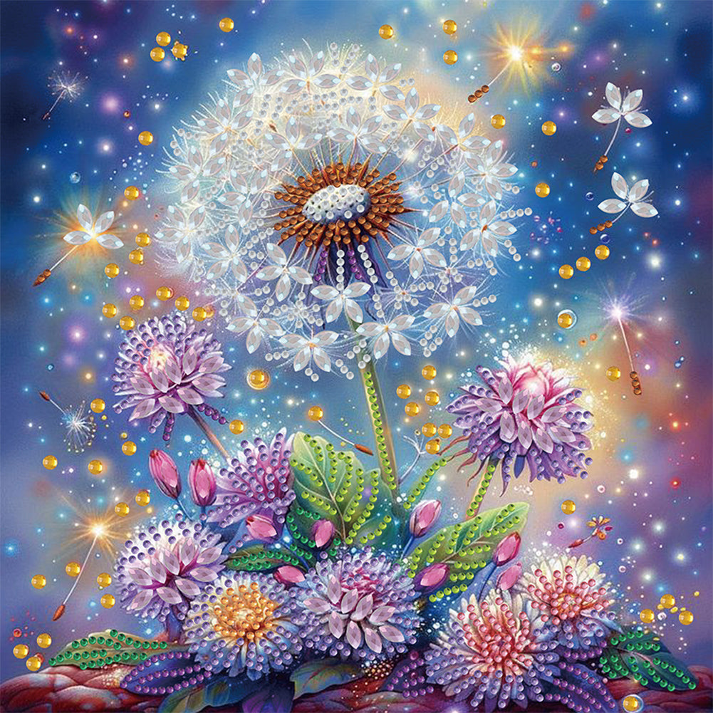 Diamond Painting - Partial Special Shaped - Dandelion (30*30CM)