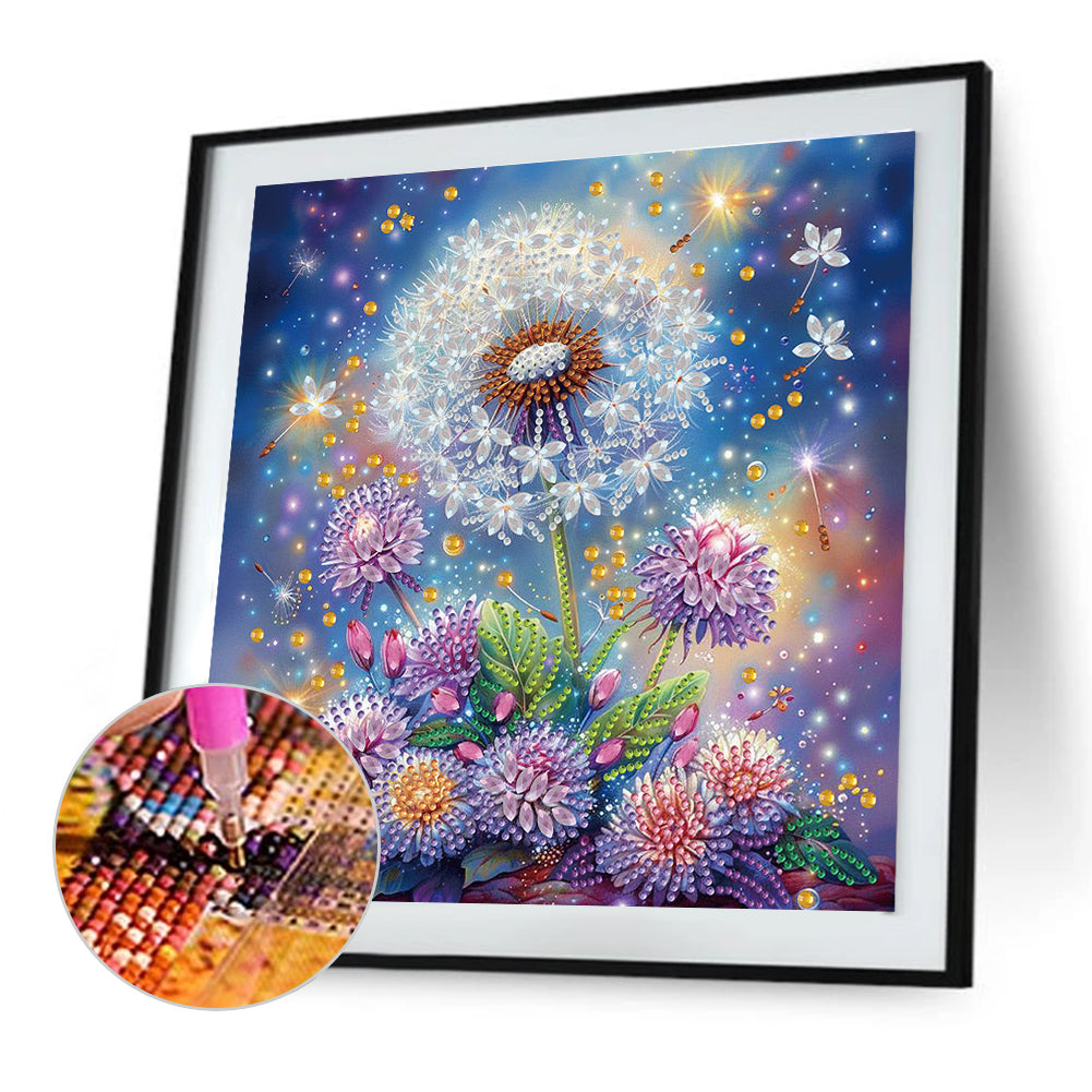 Diamond Painting - Partial Special Shaped - Dandelion (30*30CM)