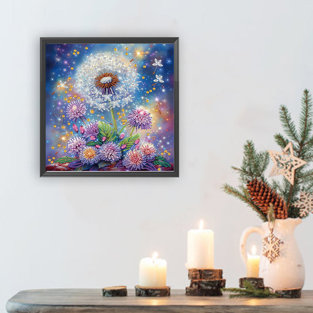 Diamond Painting - Partial Special Shaped - Dandelion (30*30CM)