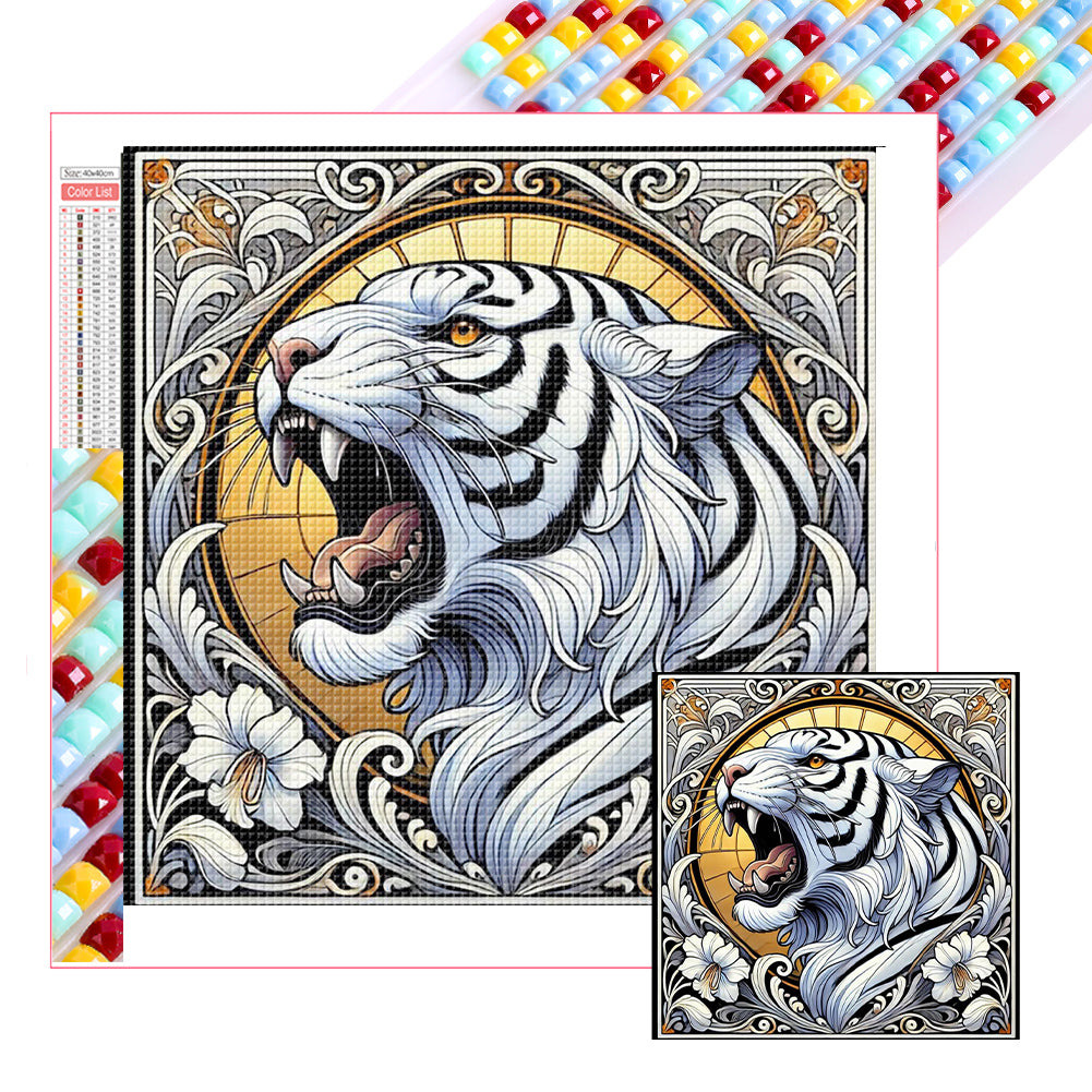 Diamond Painting - Full Square - White Tiger (40*40CM)