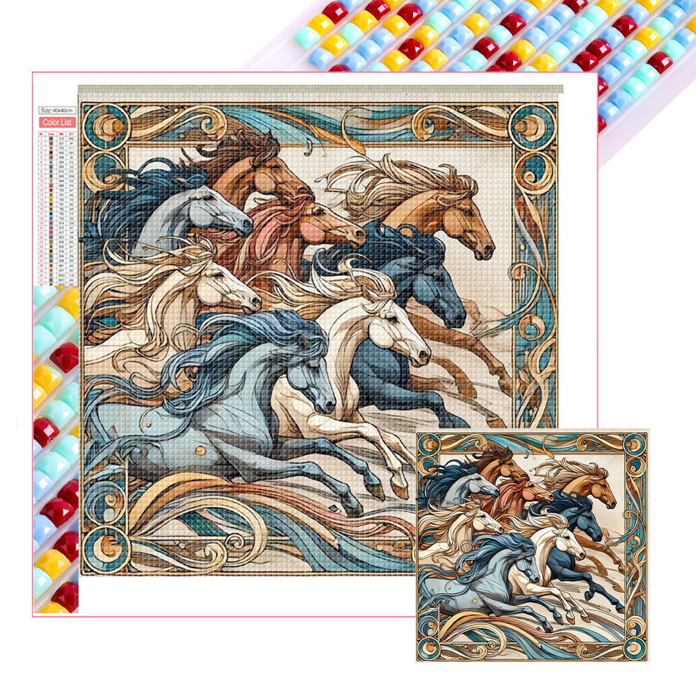 Diamond Painting - Full Square - Galloping Horse (40*40CM)