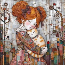 Load image into Gallery viewer, Diamond Painting - Full Square - Little Girl Holding A Dog (40*40CM)

