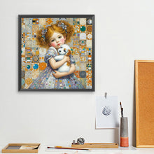 Load image into Gallery viewer, Diamond Painting - Full Square - Little Girl Holding A Dog (40*40CM)

