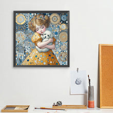 Load image into Gallery viewer, Diamond Painting - Full Square - Little Girl Holding A Dog (40*40CM)
