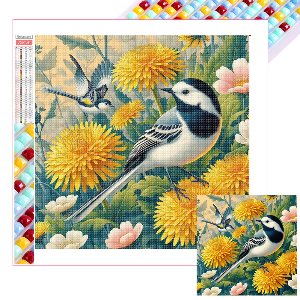 Diamond Painting - Full Square - Chrysanthemum Bird (30*30CM)