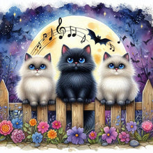 Load image into Gallery viewer, Diamond Painting - Full Square - Singing Kitten (30*30CM)

