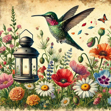 Load image into Gallery viewer, Diamond Painting - Full Square - Kingfisher Among Flowers (30*30CM)
