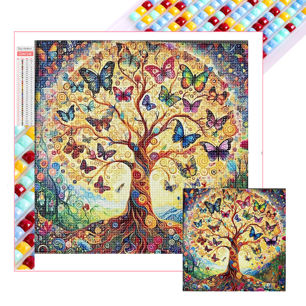 Diamond Painting - Full Square - Butterfly Tree (40*40CM)