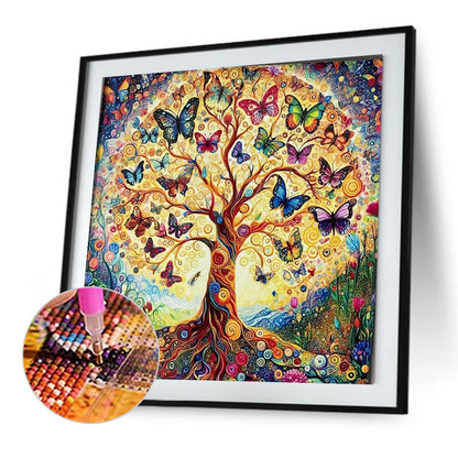 Diamond Painting - Full Square - Butterfly Tree (40*40CM)