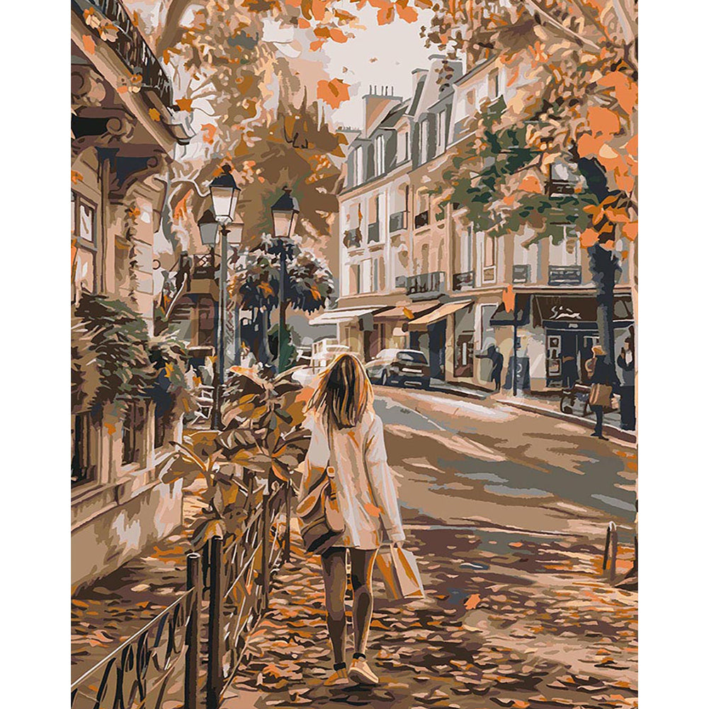 Diamond Painting - Full Round - Retro Street House (40*50CM)