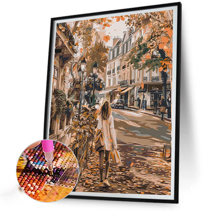 Diamond Painting - Full Round - Retro Street House (40*50CM)