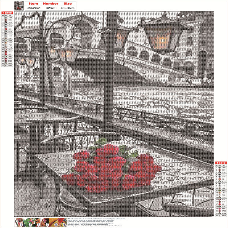 Diamond Painting - Full Round - Retro Street House (40*50CM)