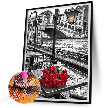 Diamond Painting - Full Round - Retro Street House (40*50CM)