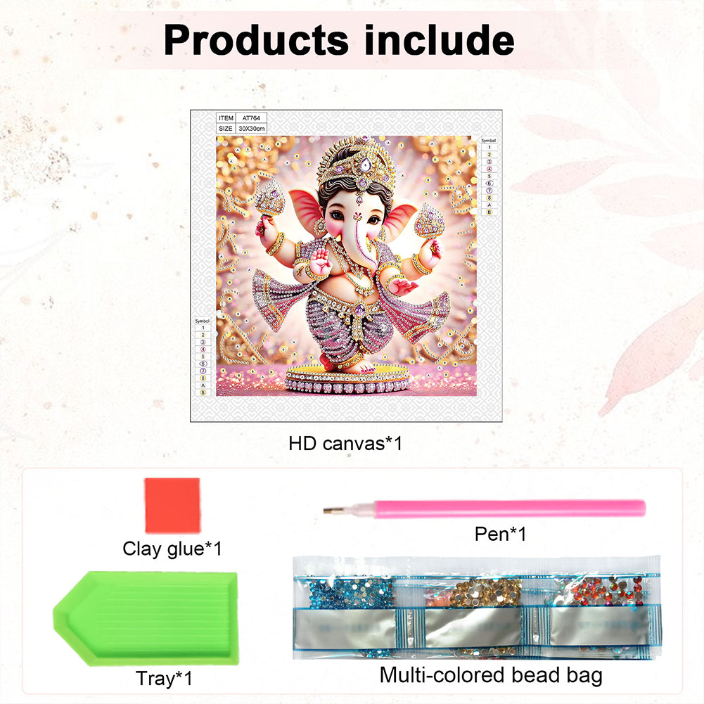 Diamond Painting - Partial Special Shaped - Ganesha Religion (30*30CM)