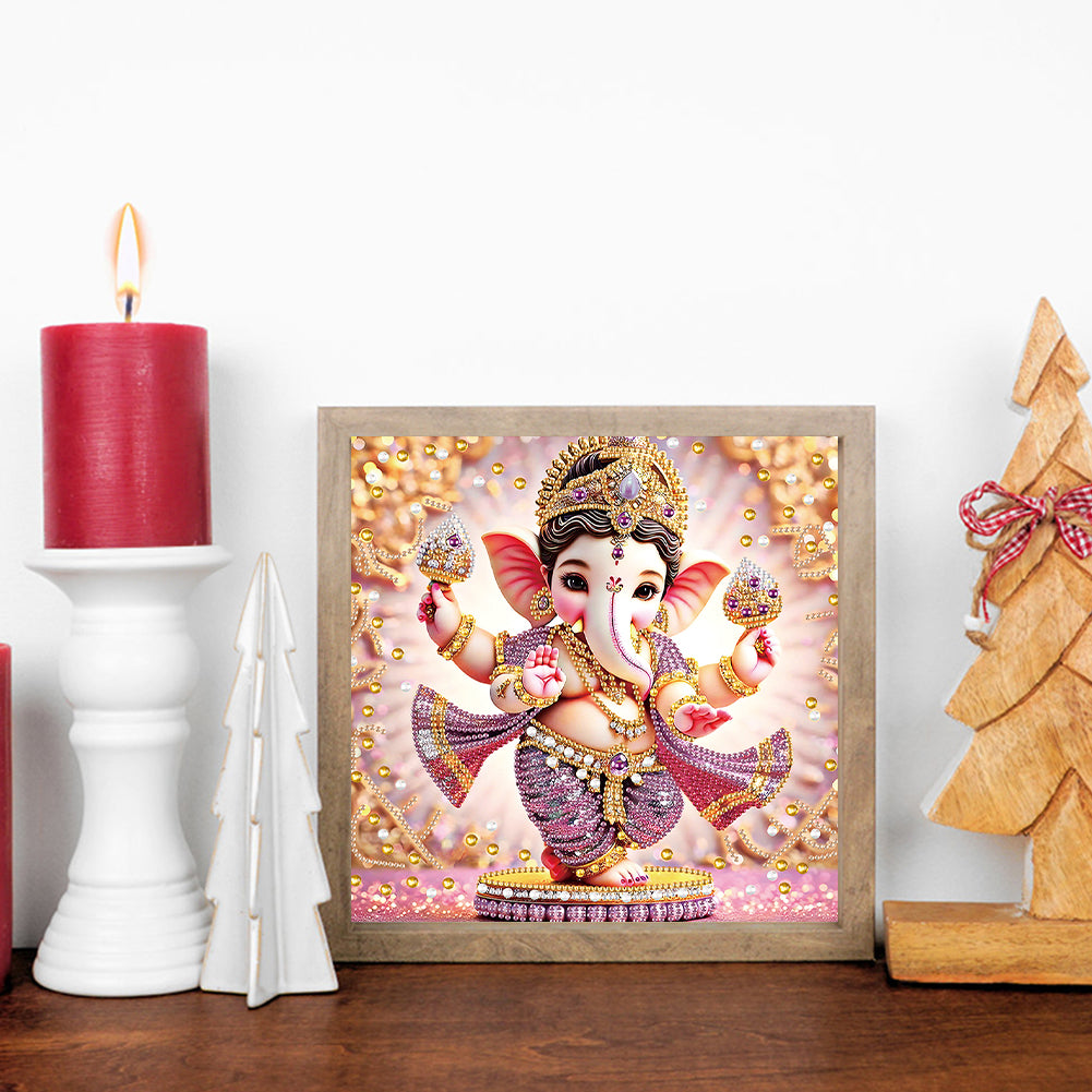 Diamond Painting - Partial Special Shaped - Ganesha Religion (30*30CM)