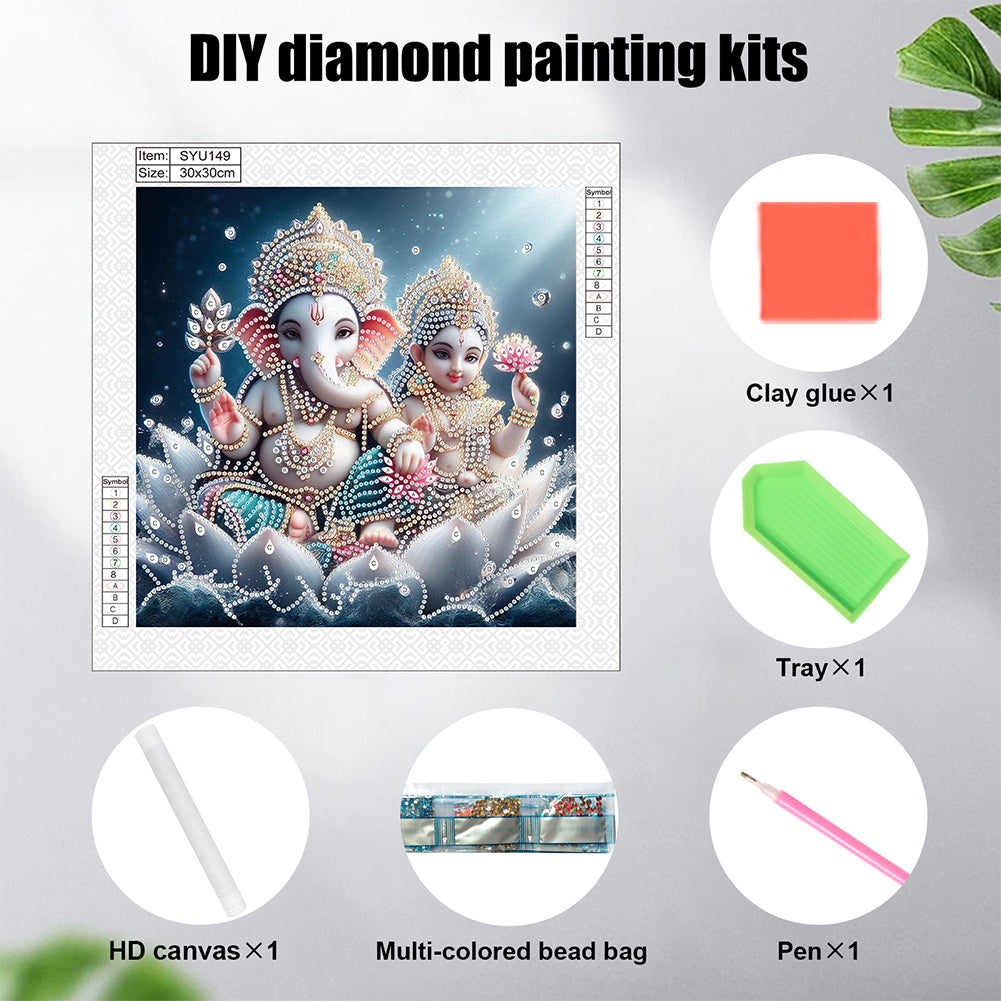 Diamond Painting - Partial Special Shaped - Ganesha Religion (30*30CM)