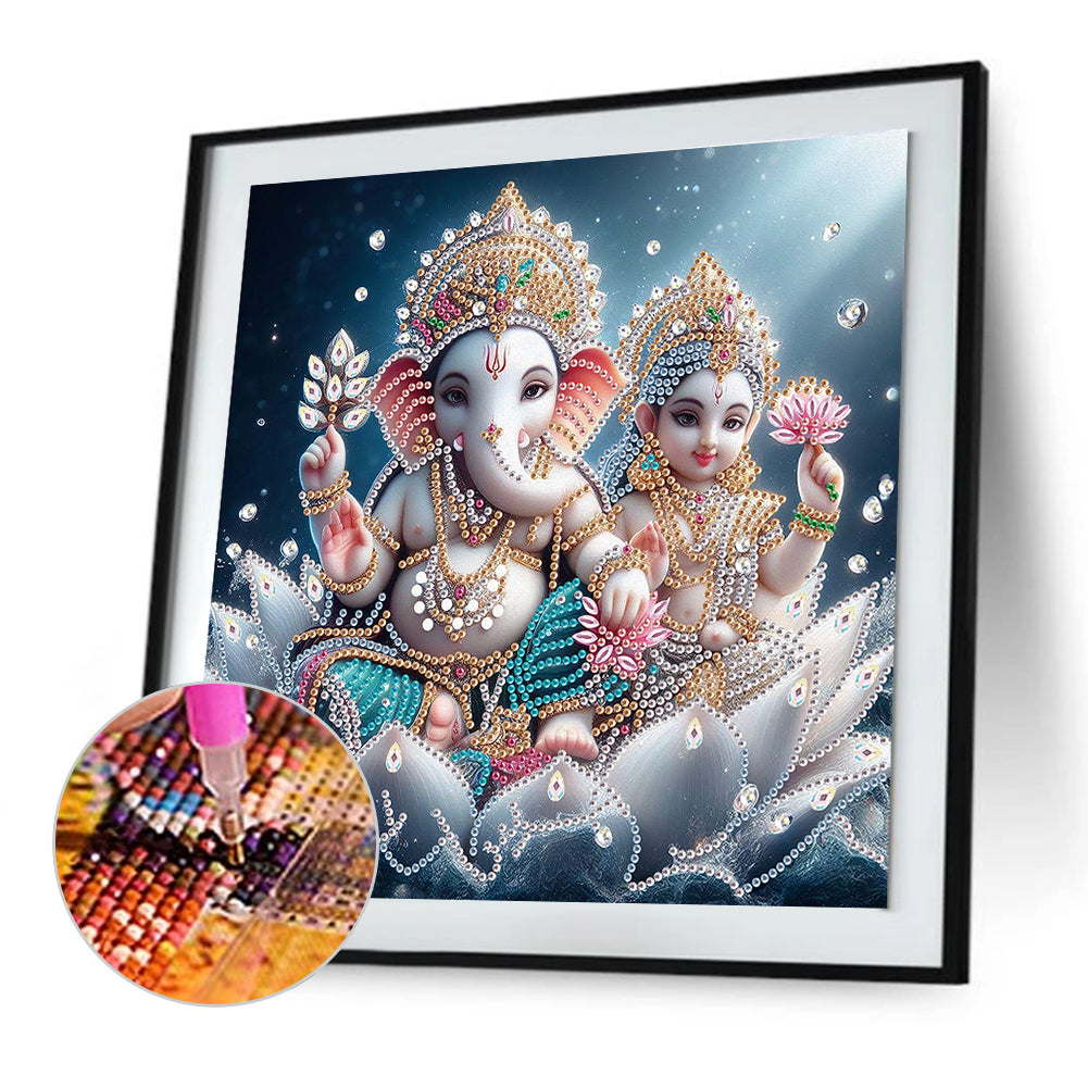 Diamond Painting - Partial Special Shaped - Ganesha Religion (30*30CM)