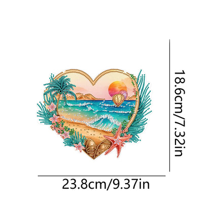 Acrylic Special Shape Love Beach Diamond Painting Hanging Pendant for Art Crafts