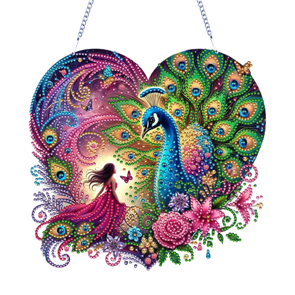 Acrylic Special Shape Love Beach Diamond Painting Hanging Pendant for Art Crafts